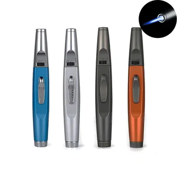 

10pcs/lot Windproof Metal Cigarette Cigar Lighter Creative Inflatable Lighter For Outdoor Jet Butane Torch Tobacco Lighter