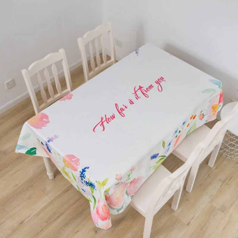 

Literary Pastoral Tablecloth Fabric Cotton and Linen Small Fresh Waterproof Tablecloth Rectangular Tablecloth 030