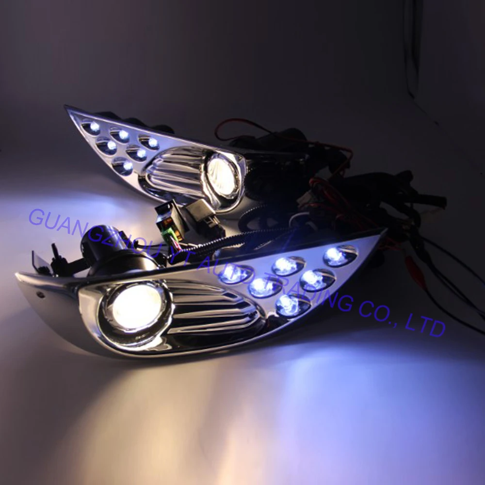 

CAPQX 2PCS For Land Cruiser Prado FJ 120 2003-2009 LED Front Bumper Fog Light Foglight Replacement Running Lamp Driving DRL Lamp