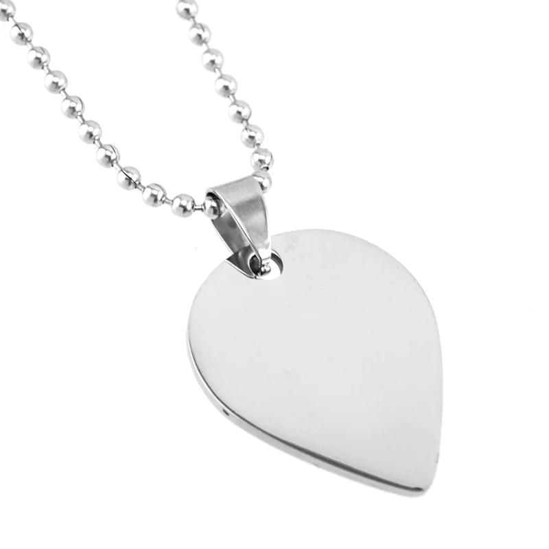 guitar pick Necklace plectrum Hiphop Rock style stainless steel hanging