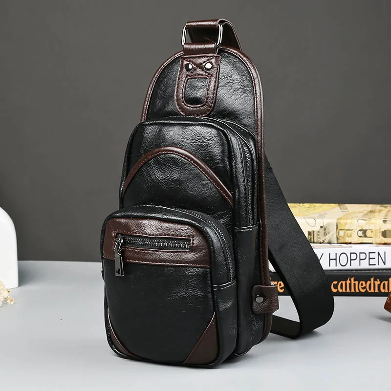 Buy Korean men's casual men's leather bag chest tidal
