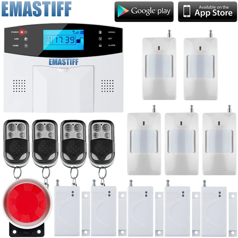 Free Shipping Wireless SMS Home GSM Alarm System House Intelligent Burglar Security Alarm System 1 Smoke