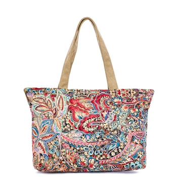 

Fashion National Printed Women Shopping bags!Nice Floral Embossing Lady Shoulder&Handbags Hot All-match Casual Canvas Carrier
