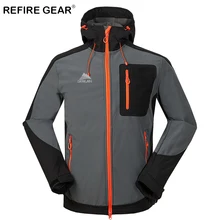 Refire gear, осенне-зимняя ветрозащитная куртка с капюшоном для кемпинга, Мужская водонепроницаемая теплая ветровка, Женская Толстая флисовая куртка