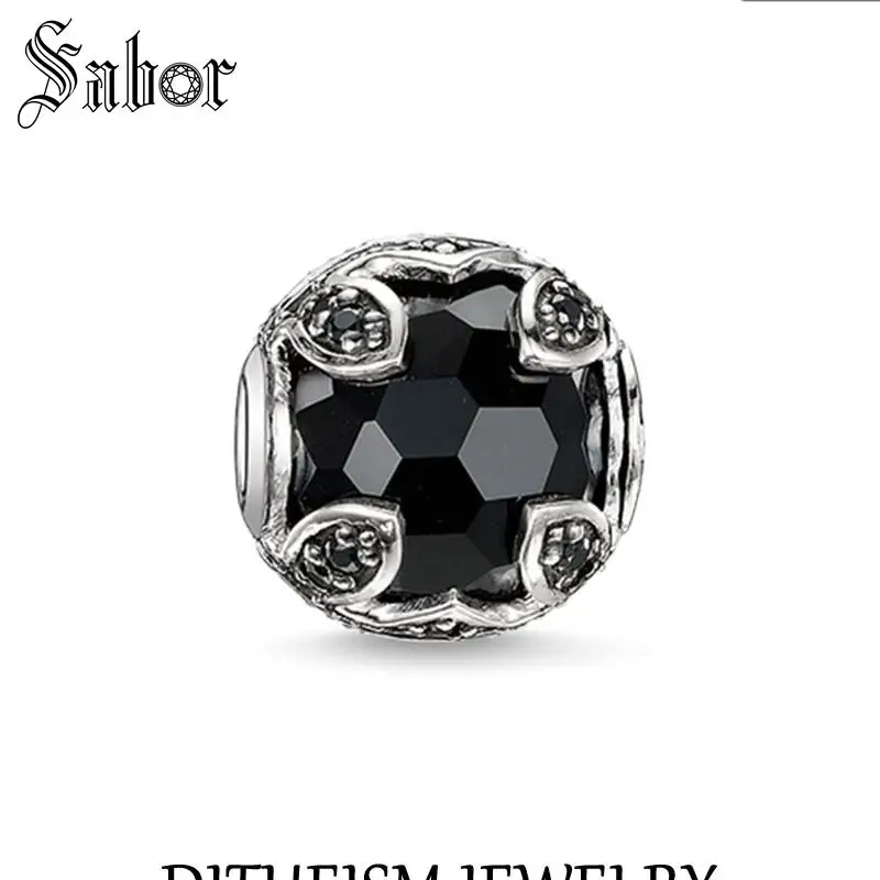 

jewellery DIY Beads Black Lotus Bead,2019 New Fashion Silver Jewelry Crystal Gift Women Girl Fir Bracelets Necklace Choker mens