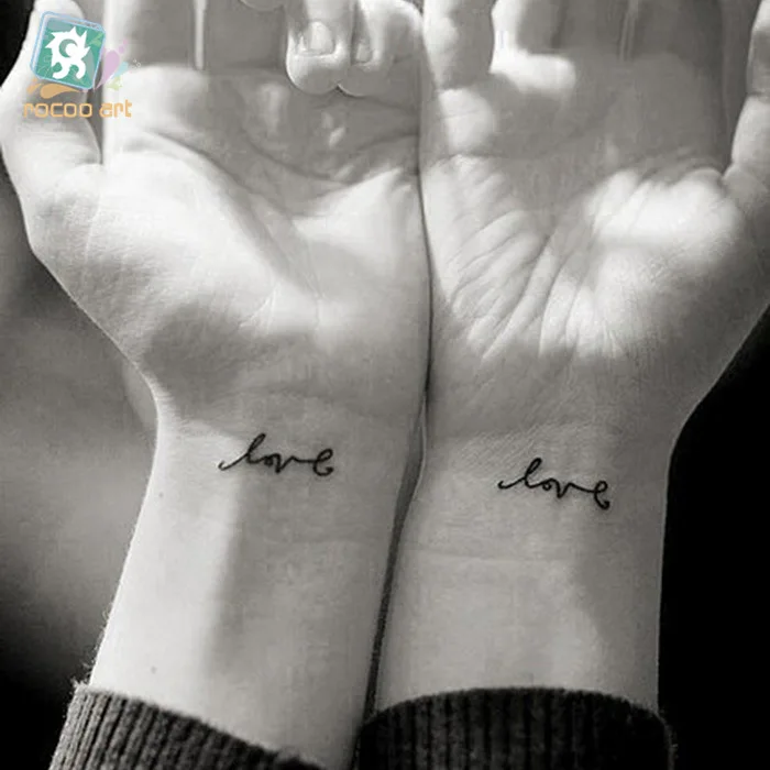 Водостойкая временная татуировка наклейка на тело rist английские буквы Love tatto флэш-тату поддельные татуировки для девушек женщин мужчин 4