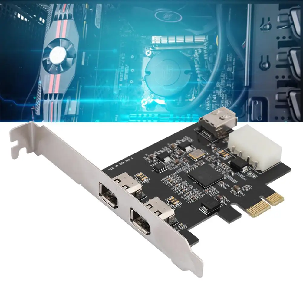 pci-e 1X для зарядное устройство с 3 usb-портами для 1394A(2 в 1) переходная карта 800 Мбит/с Карта видеозахвата
