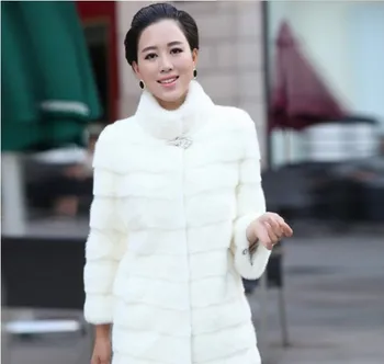 

2018 new European and American fashion noble long fur coat jacket Luxury high collar faux fur coat