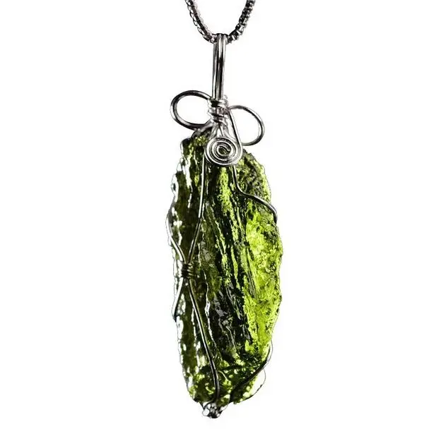 

Accept Drop shipping Czech meteorite pendant green meteorite pendant for men and women fashion jewelry meditation healing 4-6g