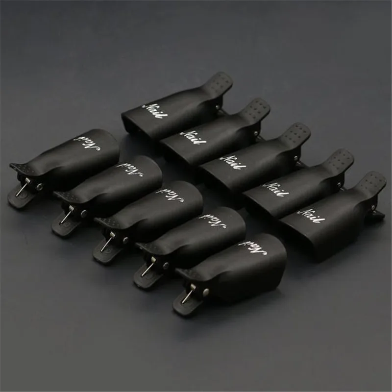 

10PC Plastic Nail Art Soak Off Cap Clip UV Gel Polish Remover Wrap Tool BK Nail Remover