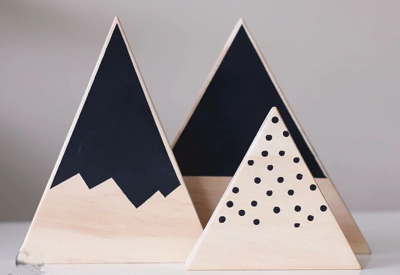 

3pcs/set Volcano Decoration Snow Mountain Block Wooden Toy Model Creative Kid Room Article INS Christmas Birthday Gift Nordic