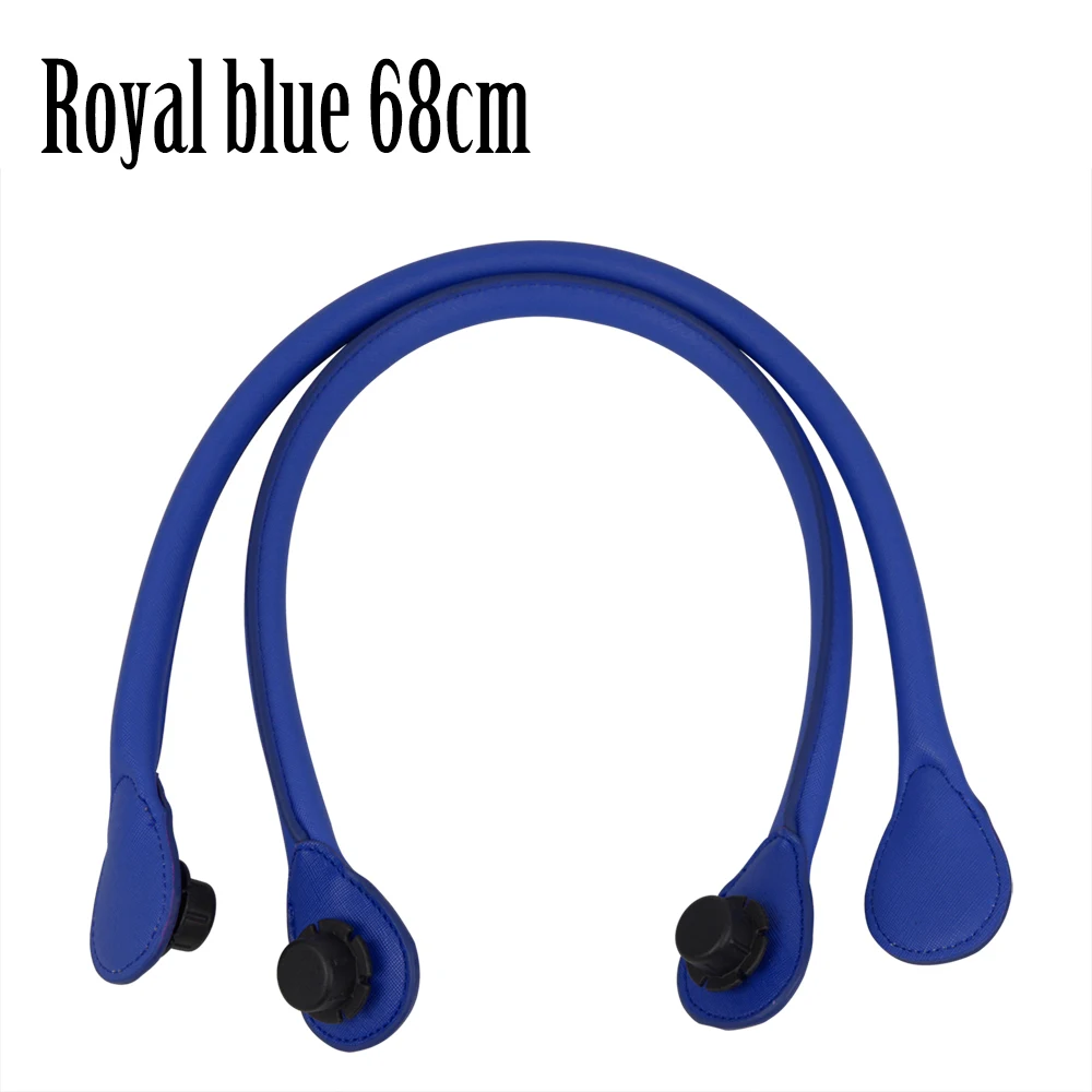 1 пара длинных коротких ручек из искусственной кожи Pu для Obag, Классическая Мини сумка O, женские сумки, Классические Мини EVA O сумка - Цвет: Royal blue 68cm