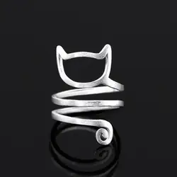 2019 Европейский модные украшения, с кристаллами от Swarovski простой характер женский кольцо милый кот 925 серебро Fit для женщин и женский