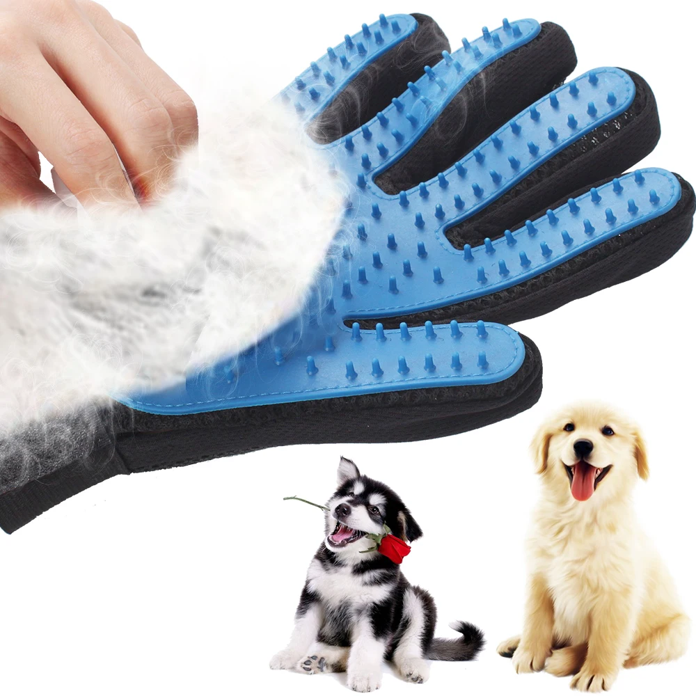 Silicone Dog Pet brush Glove Deshedding Gentle Efficient Pet Grooming Glove Dog Bath Cat cleaning Supplies Pet Glove Dog combs