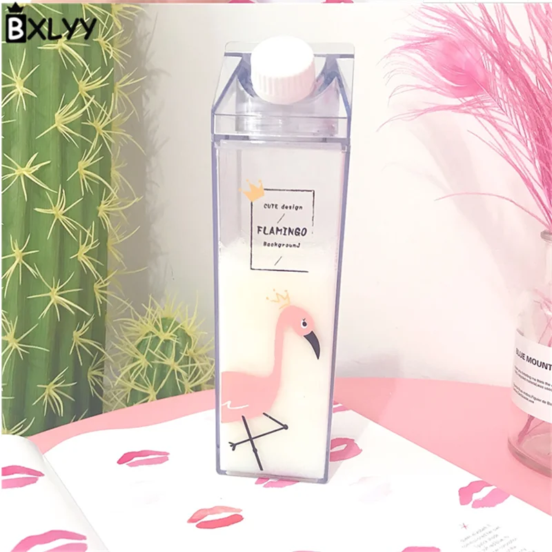 BXLYY горячий мультфильм Фламинго молочная коробка Стайлинг чашка пластиковый