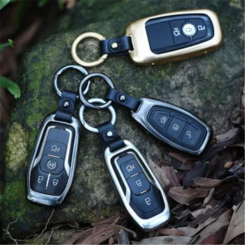 

Aluminum Alloy Button Start Remote Car Fob Key Case Cover For Ford Focus Mondeo Festiva Fusion Suit Fiesta KA Holder Protector