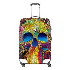 4 Cool Skull Print Travel Luggage Protective Cover Fashion Elastic Luggage Cover Waterproof Luggage Covers For 18-30 inch Suitcase