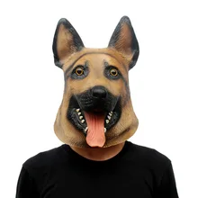 Жуткая латексная маска голова собаки немецкая овчарка костюм для Хэллоуина NSV775