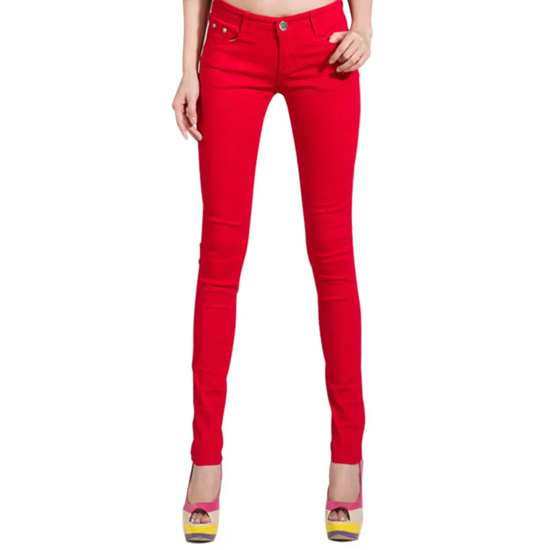 

Women's Pants Women Candy Color Pencil Pants Trousers Women Jeans Ladies Elastic Stretch Skinny Pants Plus Size Pantalon Femme