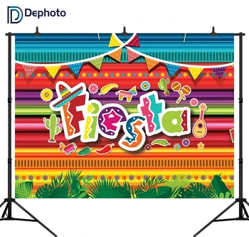 

DePhoto Fiesta Theme Mexican Dress-up Seamless Vinyl Photography Backdrop Photo Background Studio Prop ST007