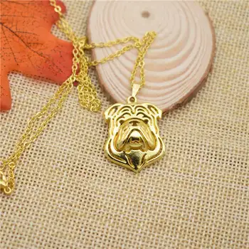

LPHZQH Fashion Cartoon Puppy Dog Metal Alloy English Bulldog Choker Pendant Necklace For Women Collares Jewelry Gift
