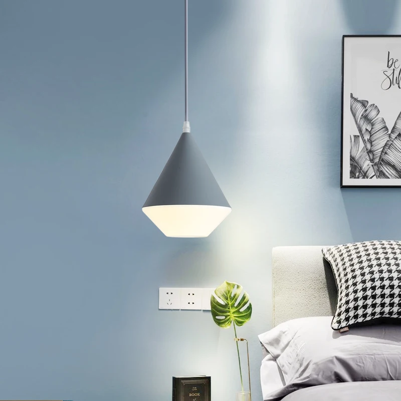

Modern nordic minimalist pendant light creative art deco LED hanging light for living room bedroom bedside lamp indoor light e27