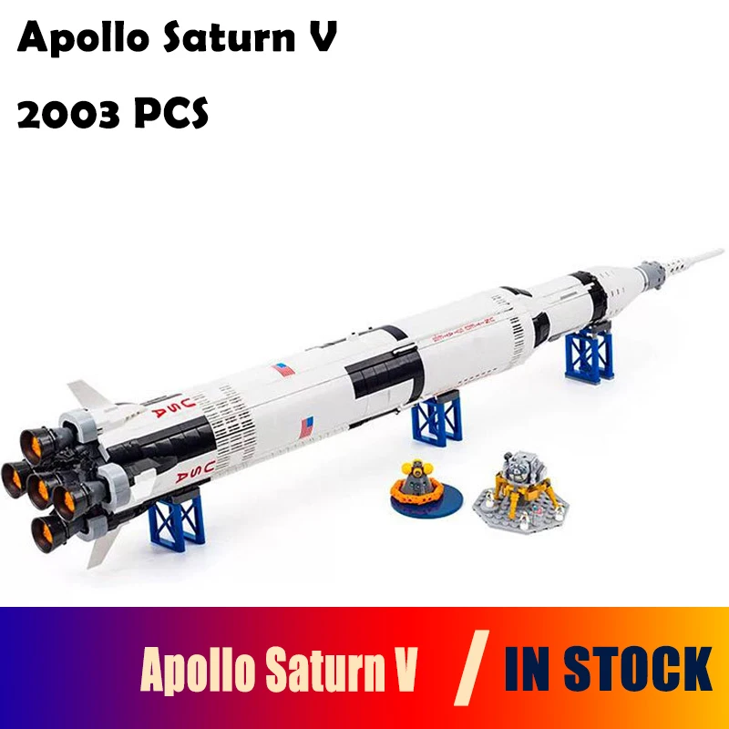 

Model Building Blocks toys Creative 37003 Apollo Saturn V Launch Vehicle compatible with lego 21309 Educational toys hobbies