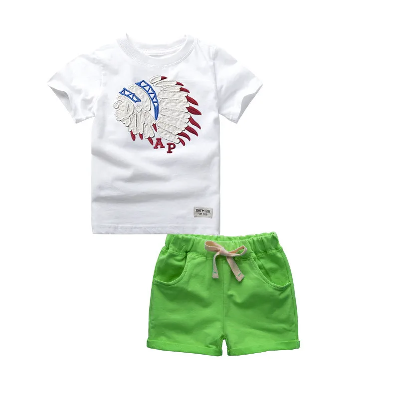 2017 New Children Summer Clothing Sets Kids Boys Clothes Set Baby Boys Cotton T-Shirt+Pants Tracksuits Costumes for kids Roupa35