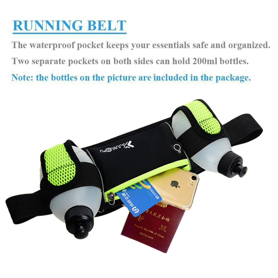 Водонепроницаемая эластичная поясная сумка для мужчин чехол с 2 бутылками воды