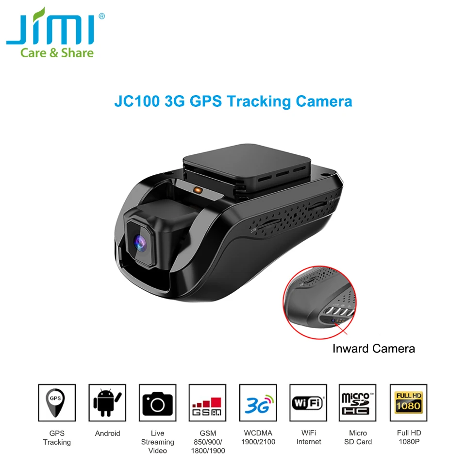Jimi Unique JC100 3G Smart GPS Tracking Dash Camera Car Black Box Live