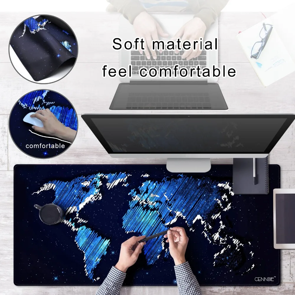 

CENNBIE Large World Map Mouse Pad 100*50cm Speed Keyboards Mat Rubber Gaming Desk Mat for Game Player Desktop PC Computer Laptop