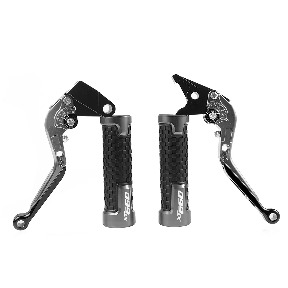 Для YAMAHA XT660 XT 660 2004- 2005 2006 2007 2008 Мотоцикл с ЧПУ Алюминиевый Поворотный складной тормозной рычаг сцепления ручка бар ручки - Цвет: BKGYGYBK XT660