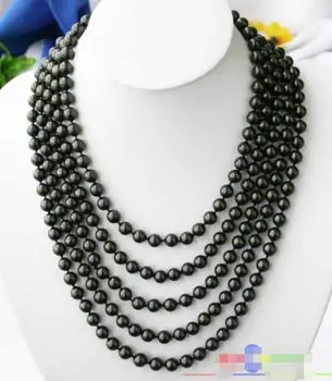 

Hot sale new Style >>>>>LONG 100" 8MM BLACK SOUTH SEA SHELL PEARL NECKLACE p1535