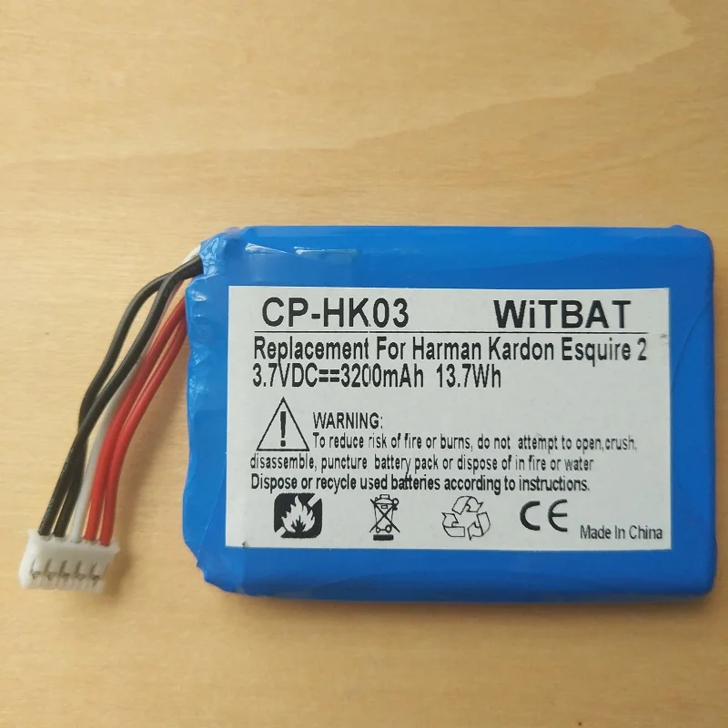 GSP805070 Battery for Harman Kardon Esquire 2 Speaker 3.7V 3200mAh New Li-Po Li Polymer Rechargeable Batteria Pack Replacement