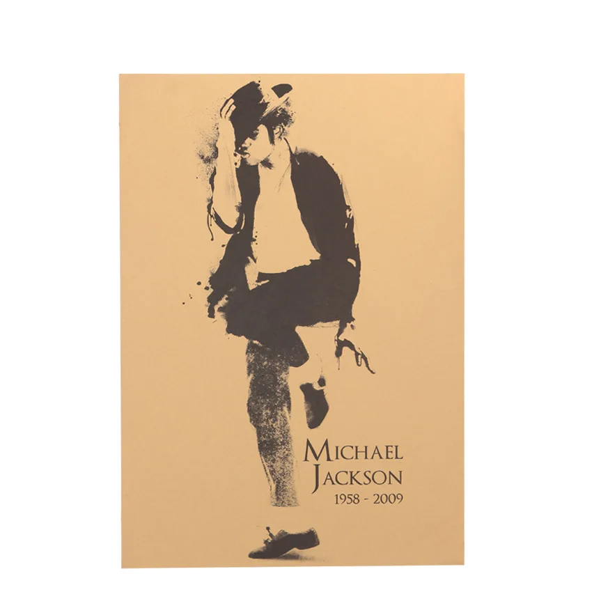 Плоский стикер на стену MJ звезда ностальгическая Крафтовая плакаты Бар плакат