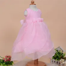 Летнее стильное платье с цветочным узором для девочек однотонная розовая праздничная одежда для девочек на свадьбу 154720