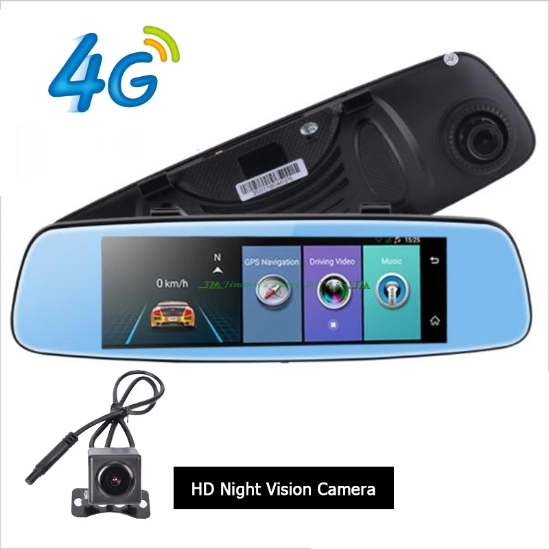 

7" WIFI Car mirror DVR 4G ADAS Dash cam GPS Navigation Android 5.1 Bluetooth Video Recorder + Rear view camera Registrar 16GB