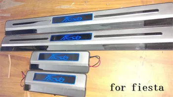 

high quality Stainless Steel car LED Scuff Plate/Door Sill Door Sill For Ford fiesta 2009-2016 Car styling