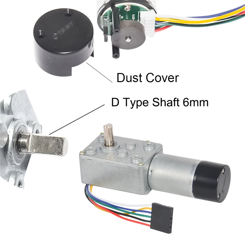 370H DC червь Шестерни двигатель 12В высокого качества с встроенной функцией спуска затвора Холла энкодера 3/9/15/24/45/64/110/175 об/мин Скорость высокий крутящий момент Шестерни мотор с Пылезащитный чехол