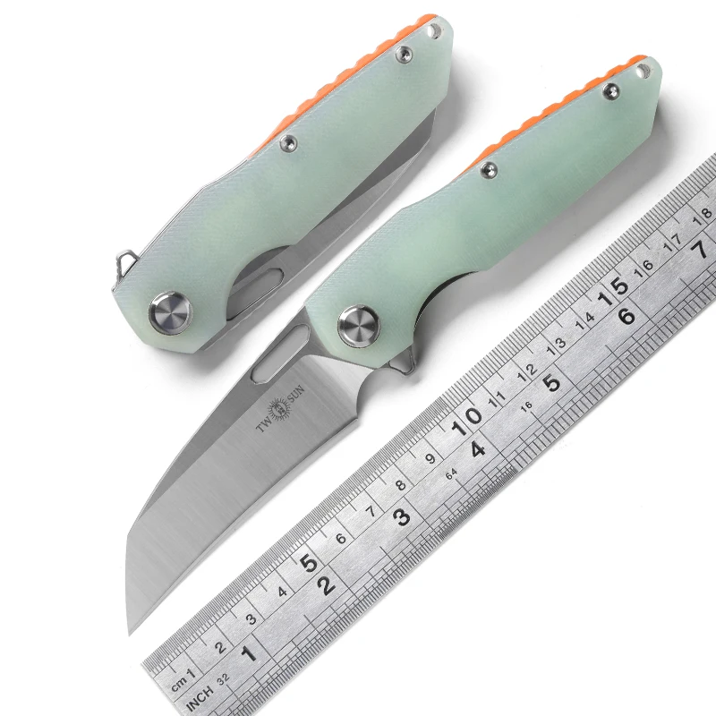 

TWO SUN G10 handle TS48 D2 blade Flipper ball brearing folding knife camping hunting Pocket knives outdoor Survival EDC Tool