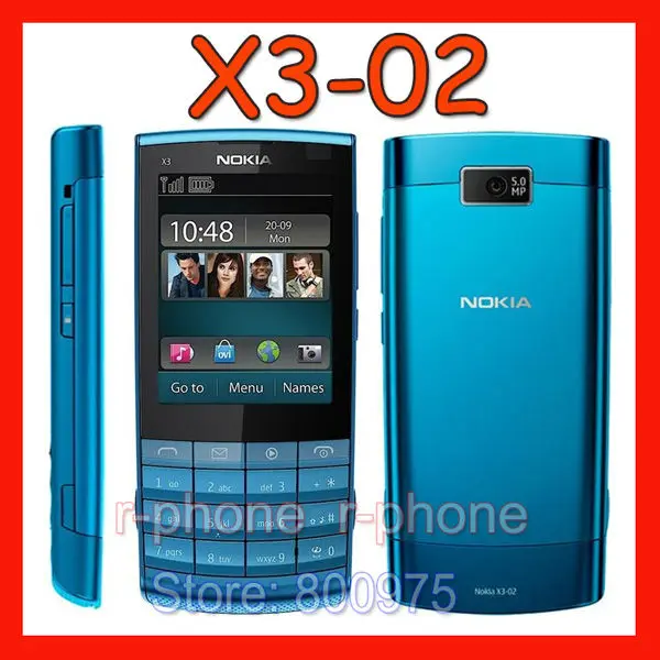 Бесплатная доставка оригинальный Nokia X3 02 мобильный телефон 3G WIFI 5MP разблокировка