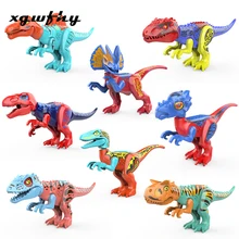 New Jurassic Color Big Dinosaur World Park Tyrannosaurus Raptor Protection Field Building Blocks Set Children's Toys JM212 big tyrannosaurus