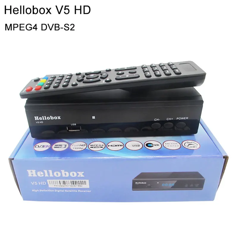 

Hellobox V5 HD MPEG4 DVB-S2 Satellite Receiver Support Powervu Channel auto-roll Better than FREESAT V8 Super V7 HD V7S HD