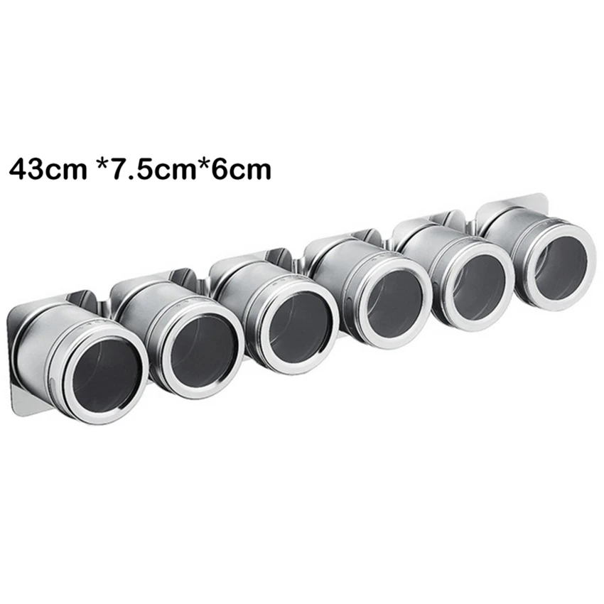 6 шт. Магнитные Банки для специй с чехлом банки хранения из нержавеющей стали