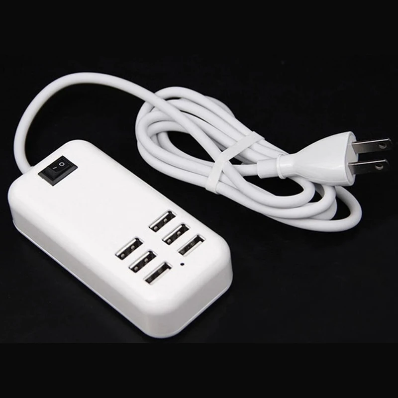 США 6-Порты USB Зарядное устройство настольный адаптер для карт памяти 5 V/2.1A Быстрая зарядка для iPhone X 8 iPad samsung мобильного телефона - Тип штекера: США