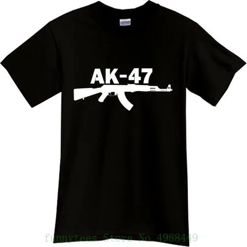 Новый Ak47 огнестрельное оружие 2nd поправка черная футболка Размеры S M L XL 2XL Homme высокое качество