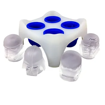

1 Pcs 4 piece set Black Warrior Ant Man Helmet Assault Ice Cube Silicone Ice Artifact Christmas diy ice cube