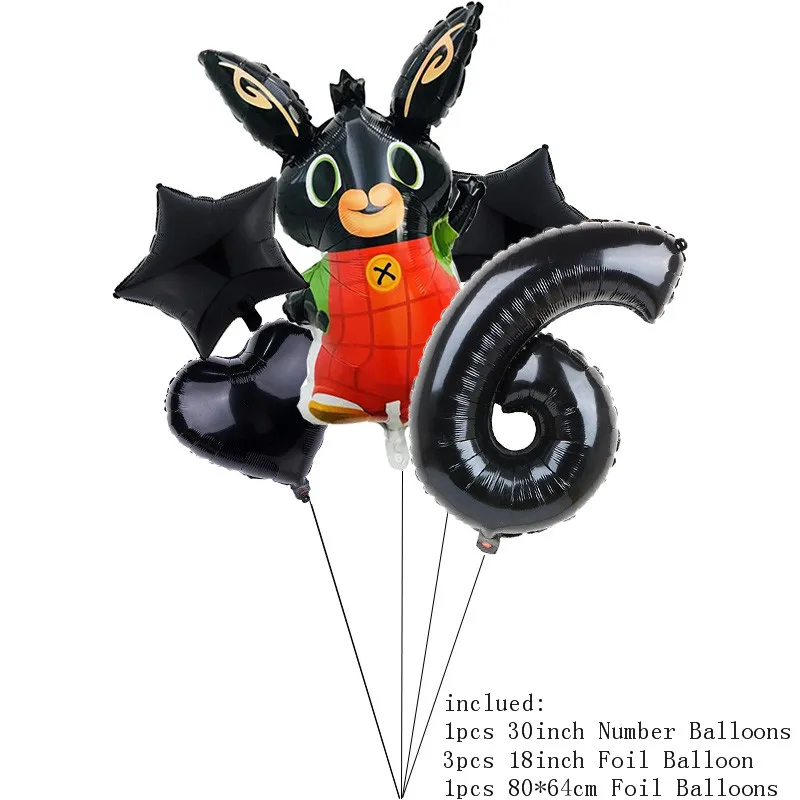 10 шт. 10 дюймов Bing кролик латексный воздушный шар мультфильм кролик воздушные шарики в виде животных ребенок счастливый день рождения украшения Набор детских игрушек - Цвет: 30inch Number 6