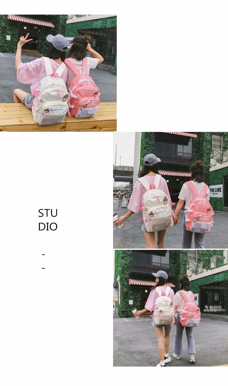 Харадзюку каваи вышитый холщовый женский рюкзак большой емкости школьные сумки для девочек милый дорожный рюкзак мумия сумка Mochila