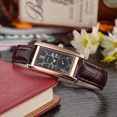 Muhsein отличительные модные повседневные кварцевые часы водонепроницаемые прямоугольные модные часы женские часы с кожаным ремешком - Цвет: black